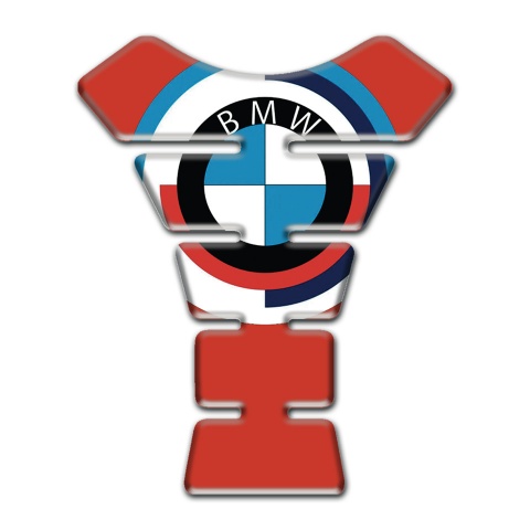 BMW Tank Pad Protector Red background with Big Logo Style 