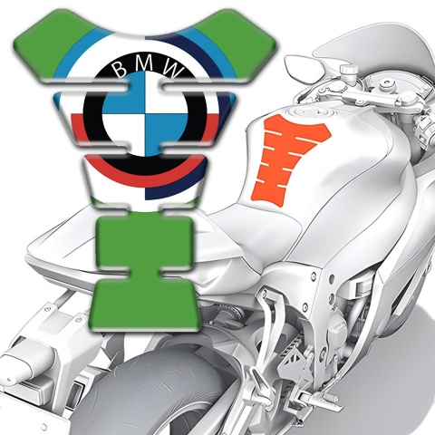 BMW Tank Protector Anti Slip Sticker Green Print with Big Logo Style 