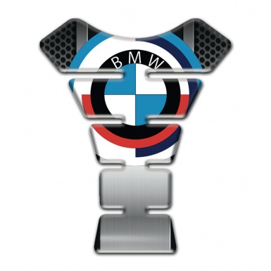 BMW Tank Pad Protector Silver with Mesh print and Big Logo 