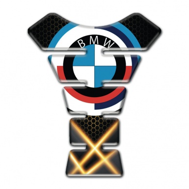 BMW Tank Pad Protector Orange Lights Background effect and Big Logo 