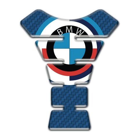 BMW Tank Guard Pads Navy Blue Carbon Base Design and Big Logo Style 