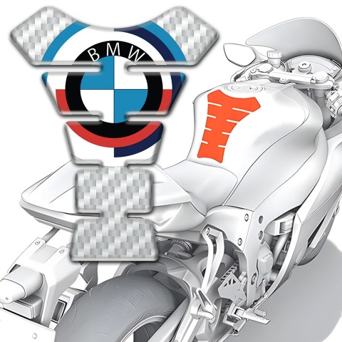 BMW Tank Fuse White Carbon Print and Big Logo Style 
