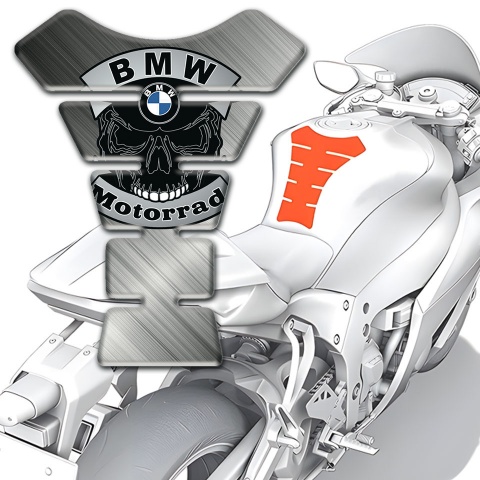 BMW Motorrad  Tank Protector polished Base Skull logo 