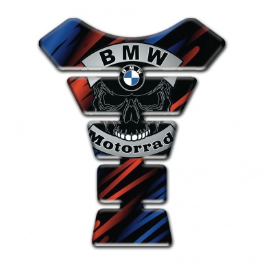 BMW Tank Pad Protector Blue Red Lights and Skull logo style 