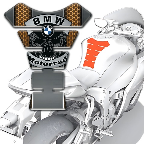 BMW Motorrad Tank Fuse Copper honeycomb Motif Skull Logo 