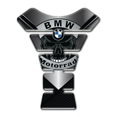 BMW Motorrad Tank Protector Grey Black base Skull Logo Style 
