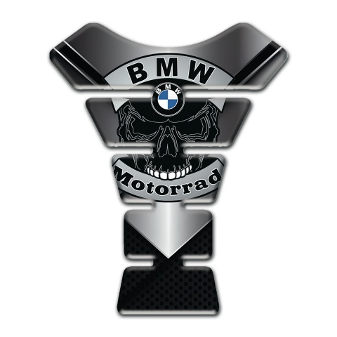 BMW Motorrad Tank Protector Grey Black base Skull Logo Style 