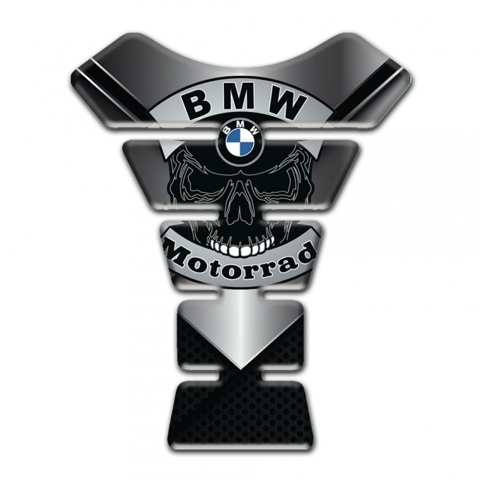 BMW Motorrad Tank Protector Grey Black base Skull Logo Style 