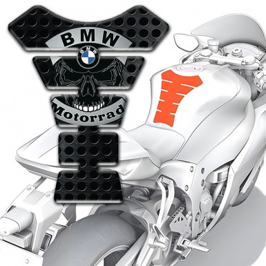 BMW Tank Guard Pads Perforated base Skull Logo 