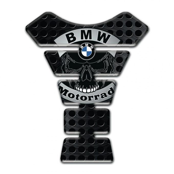 BMW Tank Guard Pads Perforated base Skull Logo 