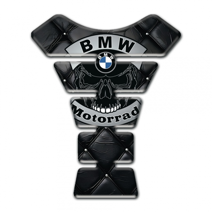 BMW Motorrad Tank Pad Protector Black Leather effect with Skull Logo Style 