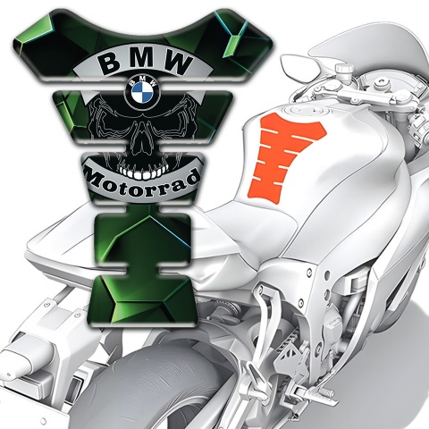 BMW Motorrad Tank Fuse green Nuance with Skull Logo 