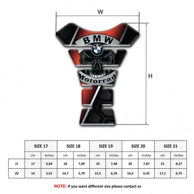 BMW Motorrad Stylish Motorbike Tank Pad with Skull Logo Style 
