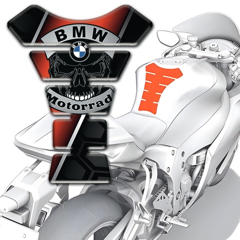 BMW Motorrad Stylish Motorbike Tank Pad with Skull Logo Style 