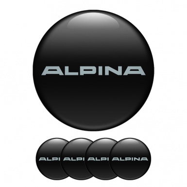 BMW Alpina Center Hub Dome Stickers Stylish Black Gray badge