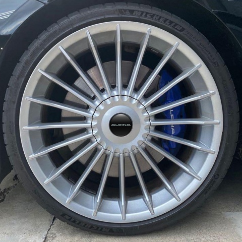 BMW Alpina Center Hub Dome Stickers Stylish Black Gray badge