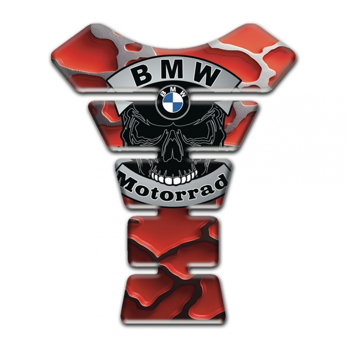 BMW Motorrad Motorbike Tank Pad Red Grey Paints base Skull Logo 