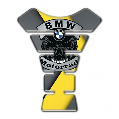 BMW Motorrad Tank Fuse Yellow Grey Color base Skull Logo 