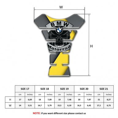 BMW Motorrad Tank Fuse Yellow Grey Color base Skull Logo 