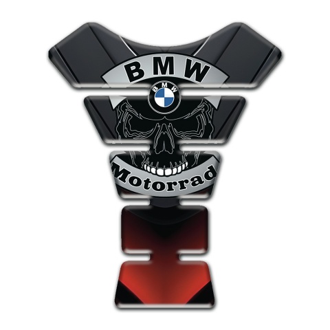 BMW Stylish Silicone Sticker Tank Guard Pads Skull Logo Motorrad Style 