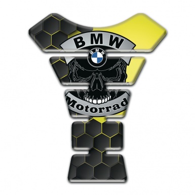 BMW Tank Pad Protector Dark honeycomb with Yellow Nuance Base Motorrad style 