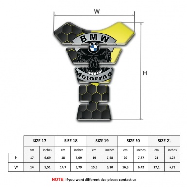 BMW Tank Pad Protector Dark honeycomb with Yellow Nuance Base Motorrad style 