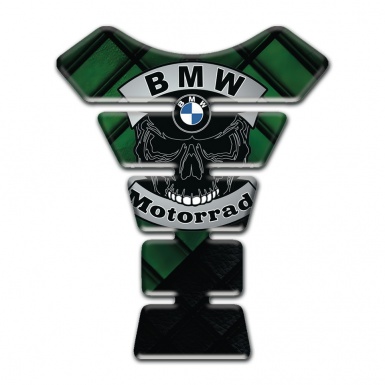 BMW Motorrad Tank Pad Protector Green Black Print with Skull Logo effect 