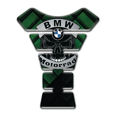 BMW Motorrad Tank Pad Protector Green Black Print with Skull Logo effect 