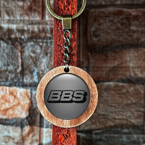 BBS Keychain Handmade from Wood Carbon