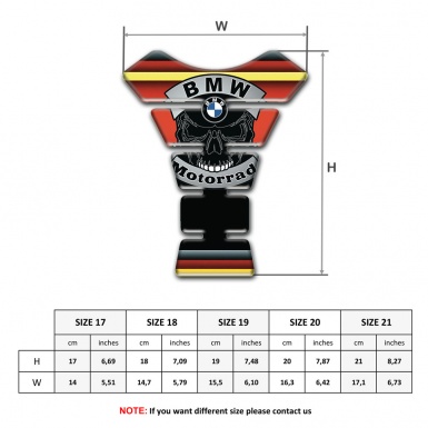 BMW Motorrad Tank Guard Pads Multicolored Decoration and Skull Logo 