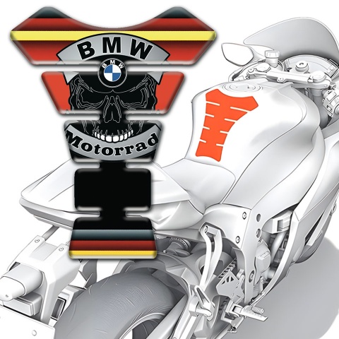 BMW Motorrad Tank Guard Pads Multicolored Decoration and Skull Logo 