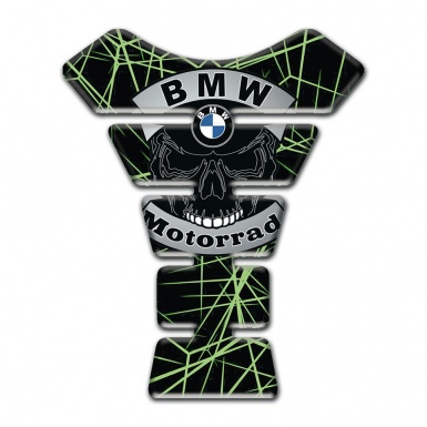 BMW Motorrad Tank Pad Protector Green Spider Web decoration and Skull Logo 