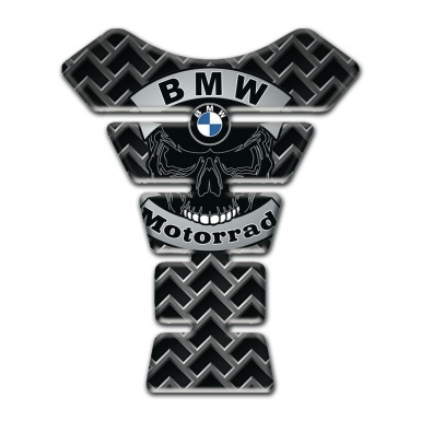 BMW Motorrad Tank Protector Grey Grid Base Skull Logo Style 