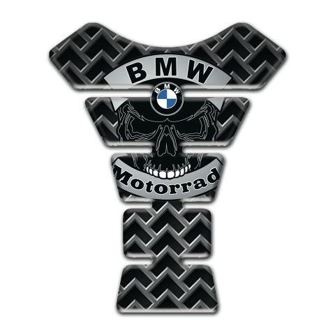 BMW Motorrad Tank Protector Grey Grid Base Skull Logo Style 
