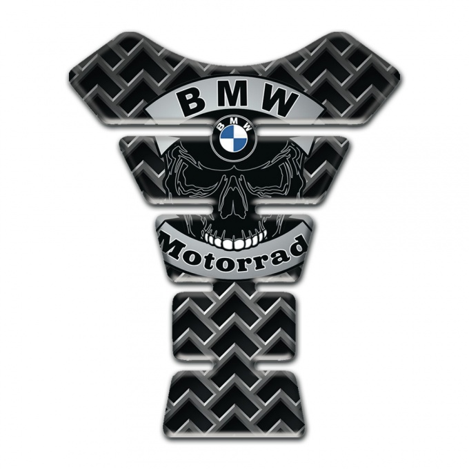 BMW Motorrad Tank Protector Grey Grid Base Skull Logo Style 