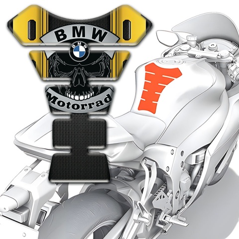 BMW Tank Guard Pads Yellow Fragments and motorrad Logo 