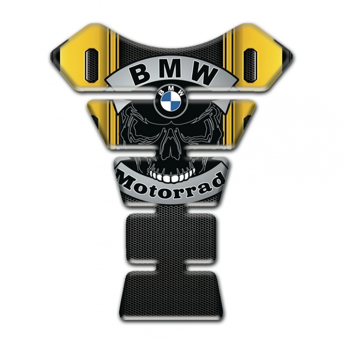 BMW Tank Guard Pads Yellow Fragments and motorrad Logo 
