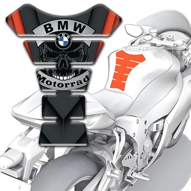 BMW Motorrad Motorcycle Anti Slip Sticker Tank Protector Skull Logo Design 