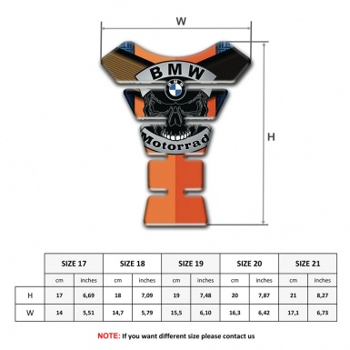 BMW Motorrad Motorbike Tank Pad Orange Nuance Design 