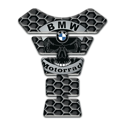 BMW Motorrad Motorbike Tank Pad Perforated Background and Skull Logo Design 