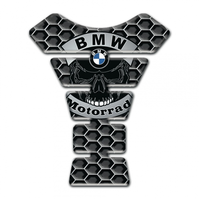 BMW Motorrad Motorbike Tank Pad Perforated Background and Skull Logo Design 