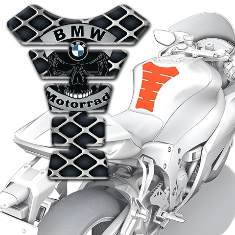 BMW Motorrad Tank Pad Protector Grid Effect with Skull Logo 