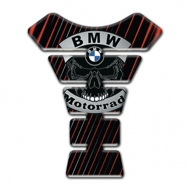 BMW Motorrad Tank Fuse Black print with Red lines Design and Skull Logo 