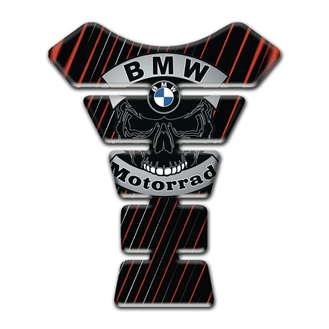 BMW Motorrad Tank Fuse Black print with Red lines Design and Skull Logo 