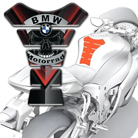 BMW Motorbike Tank Pad Motorrad Style Skull Logo Version 