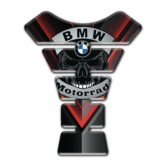 BMW Motorbike Tank Pad Motorrad Style Skull Logo Version 