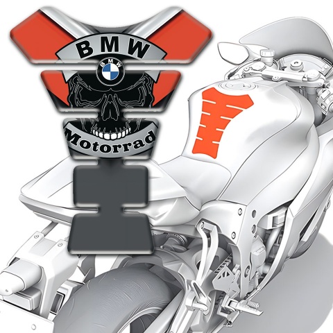 BMW Tank Pad Protector Motorcycle Motorrad Style Racing Edition Skull Logo 