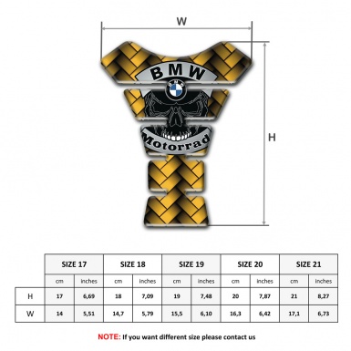 BMW Tank Fuse Motorrad Style Yellow Fish Bone Design
