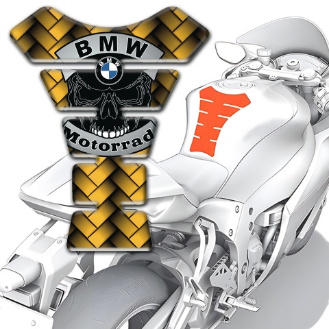BMW Tank Fuse Motorrad Style Yellow Fish Bone Design