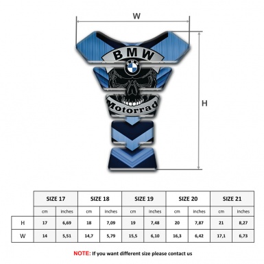 BMW Motorbike Tank Pad Motorrad Style Blue V Shape Patterns Design 